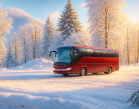 Bus im Schnee